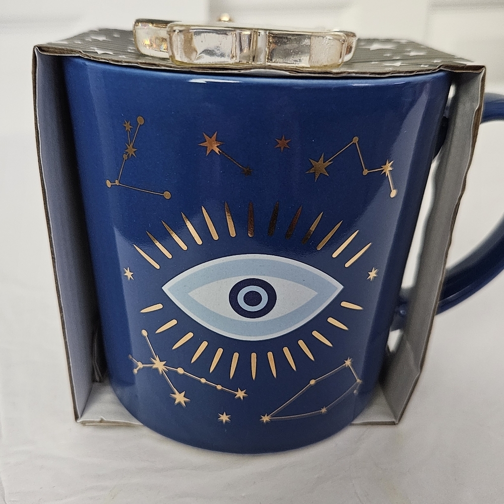 Bundle NWT All Seeing Eye Ceramic Mug w/Charm Keychain